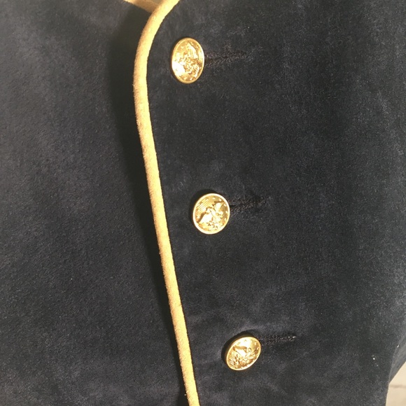 Scully Suede Leather Vest with Golden Buttons - Picture 2 of 8